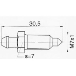 SN086-16 nuorinimo varžtas M7x1 30.5mm AUDI BMW CIT FIAT FORD MA PEU RE VW