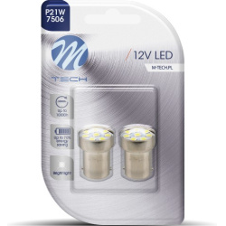 Blisteris 2 vnt. LED BA15s G18 8xSMD2835 12V baltos R5W