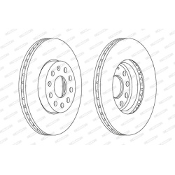 Audi A3, Seat Altea XL, Leon, Toledo, Skoda Octavia, Superb, VW Caddy, Golf , Touran priekio 288x25 2vnt.