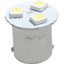 LED L087W G18 BA15s 12V 1W balta 3 SMD5050 diodai