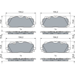  stabdžių trinkelių rinkinys, diskinis stabdys